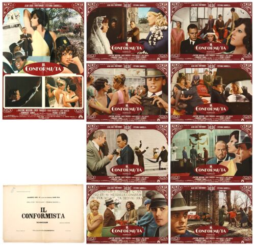 IL CONFORMISTA SET FOTOBUSTE 8+SOGG. TRINTIGNANT 1970 THE CONFORMIST LOBBY CARD - Foto 1 di 11