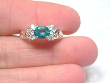 Natural Blue White Topaz Size 6.5 Ring 925 Sterling Silver USA Made