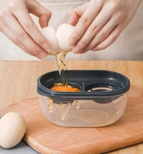 Egg Separator Plastic Double Eggs Yolk White Divider with Compartment BPA Free
