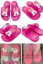 Disney Store Pink PVC Minnie Mouse Girls Slides New Pool Shoes 13/1 or 9/10