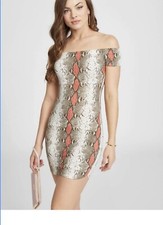 NWT Guess Bodycon Dress In Snake Print. Size XS 