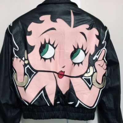 MAZIAR Leather Gallery Betty Boop Leather Jacket Vintage Cartoon