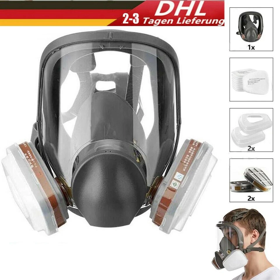 6800 15in1 Lackiermaske Atemschutz Vollmasken Gasabdeckung Staubmaske Gasmaske - Bild 1 von 4