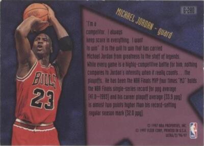 1996-97 Fleer Ultra - Michael Jordan #G-280 for sale | eBay