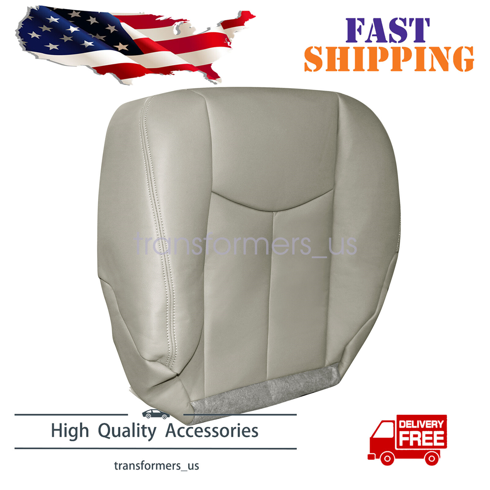 FOR 2003 2004 2005 2006 Chevy Tahoe Suburban Passenger Bottom Seat Cover Gray US