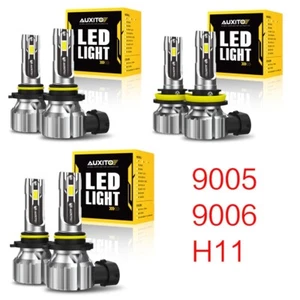AUXITO Combo 9005+9006+H11 LED Kit de lumière de phare de brouillard Ampoules de faisceau haut faible blanc