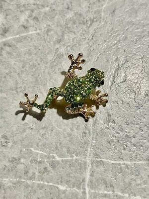 HÜBSCHE goldene springende Frosch BROSCHE ANSTECKNADEL BROSCHEN NEU GLÄNZEND Kaulquappe Frösche Abzeichen
