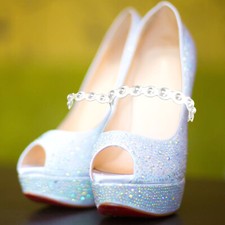 High Heels Shoe Straps Elastic Pearl High Heel Anti-loose Shoelace for Women