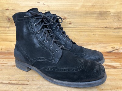 PRADA Black suede Leather wingtip Lace up Men display picture 3