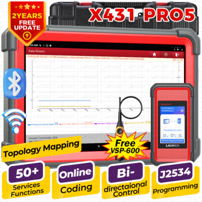 LAUNCH X431 PRO5 PAD V+ Diagnostic Scanner IMMO Key Programming Coding Tool TPMS