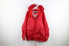 Vintage 90s Eddie Bauer Mens XL Ripstop Packable Hooded Windbreaker Jacket Red