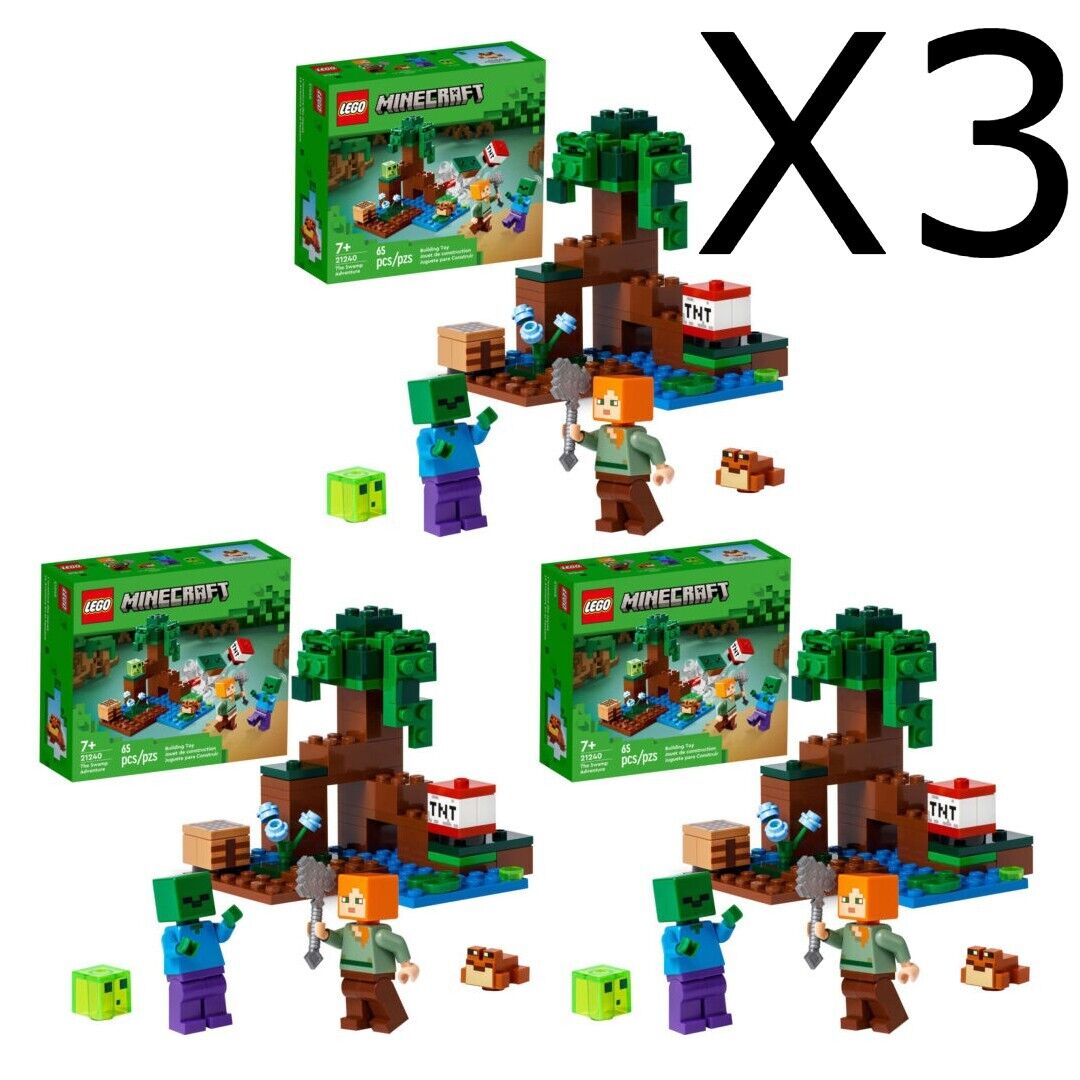LEGO MINECRAFT: The Swamp Adventure (21240) |  X3 Sets Bulk Lot | LOW PRICE