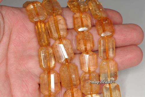 PIETRA PREZIOSA QUARZO CITRINO 18X13 MM PEPITA SFACCETTATA PERLINE SFUSE 7 pollici - Foto 2 di 3