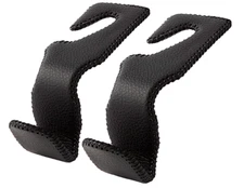 Headrest Hooks for Car, Back Seat Organizer Black Leather Hanger Holder Hook