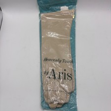 Vintage NOS Heavenly Touch by Aris Beige Cotton Long Dress Gloves Size 7.5