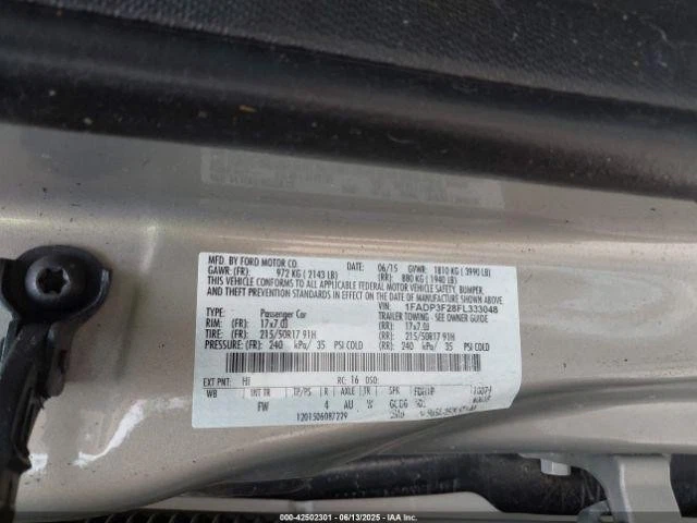 Used Rear Right Door Interior Trim Panel fits: 2015 Ford Focus  Grade A Foto 3 de 4