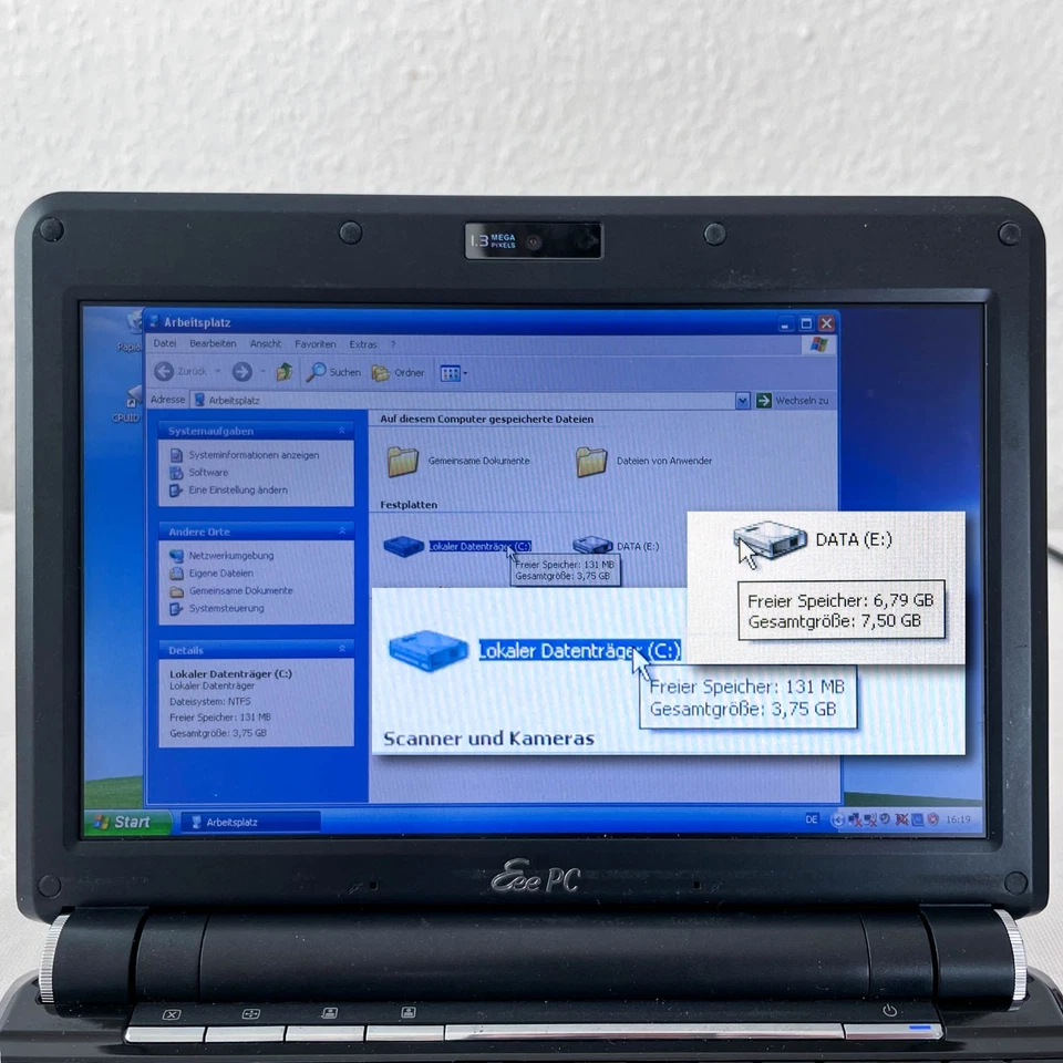 ASUS Eee PC 901 Netbook funktionsfähig Windows XP Intel Atom N270 CPU 1GB 2x SSD - Bild 2 von 4