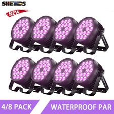 SHEHDS 4PCS/8PCS Waterproof LED 18x12W RGBWAUV 6in1 Wash Par Light For DJ Club