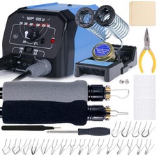 Dual Pen Wood Burning Kit 34-IN-1 with 20 Tips, Stencils, and Holder