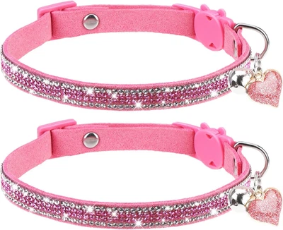 Rhinestone Cat Collar Breakaway with Bell Safety Buckle, 2 Pack Bling Diamond Ki - Image 1 of 4