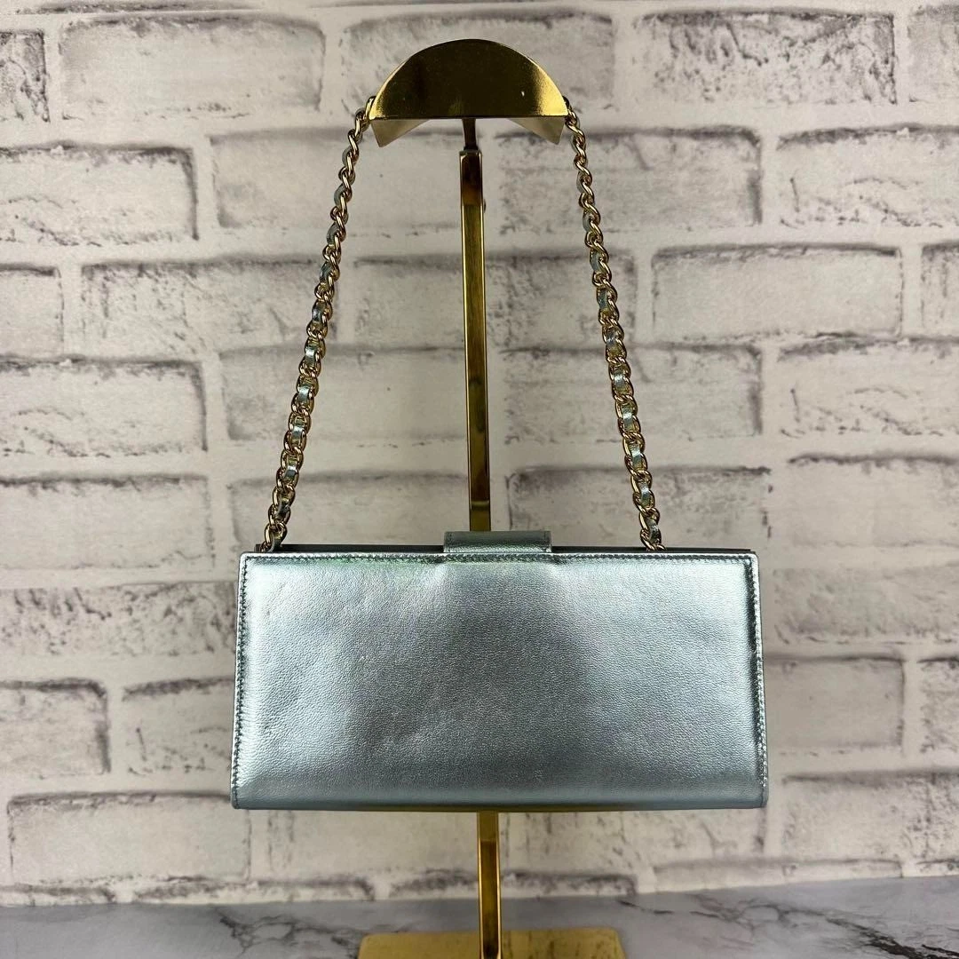 MIU MIU Archivio Borsa a Mano Catena Chiusura Portafoglio Pelle Vintage USATA Autore #S2294