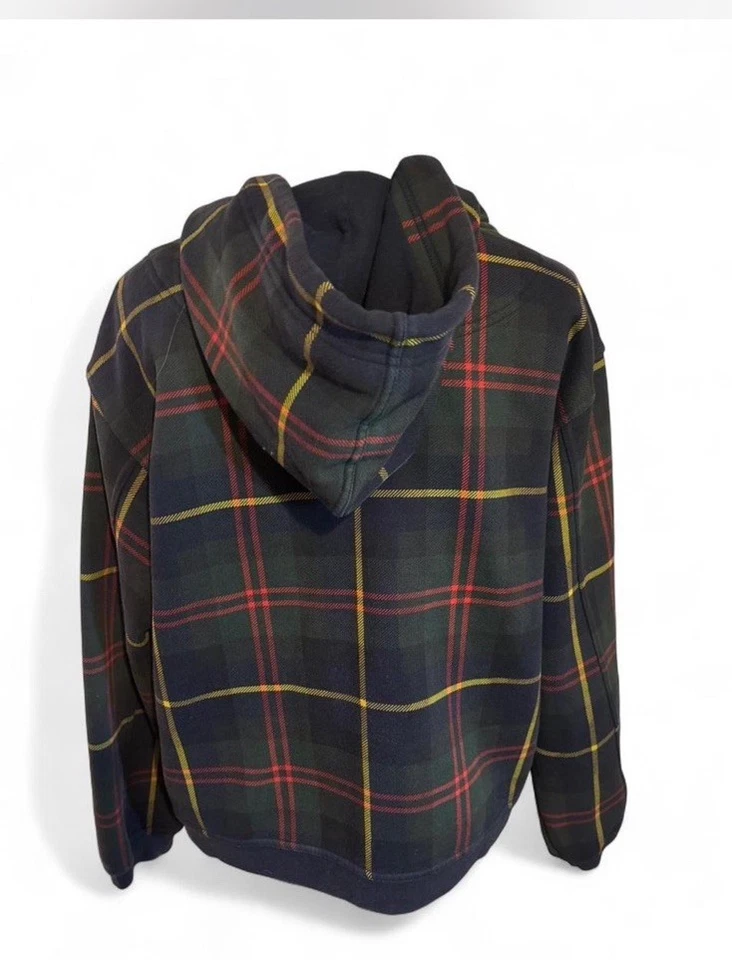 Sudadera con capucha Talbots negra y roja a cuadros con cremallera talla S #a cuadros #ropa de invierno Foto 3 de 4