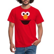 Sesamstraße Elmo Gesicht Kostüm Karneval Männer T-Shirt