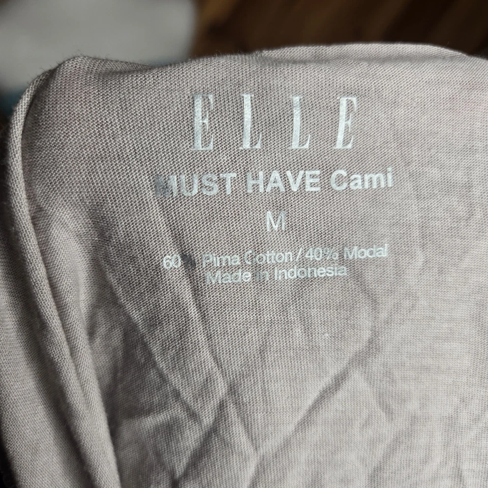 Elle Must Have Acabamento de Renda Cami Creme Modal Pima Mistura de Algodão Médio Anos 2000 - Imagem 3 de 4