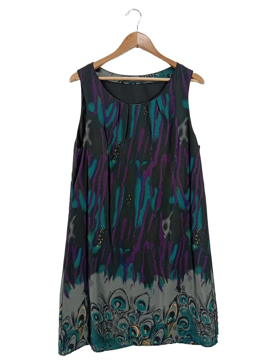Robe Sans Manches Aspesi En Soie - Imprimé Floral Lilas/violet/crème - Taille 42 UK10