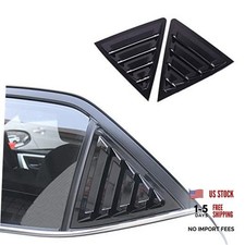 2pcs ABS Racing Style Rear Side Window Louvers Air Vent Scoop Bright Black