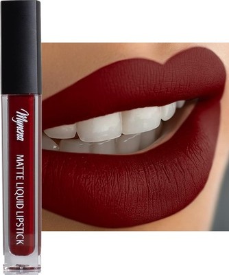 Mynena Burgundy Red Matte Liquid Lipstick | Long-Lasting Comfort | Smudge-Proof