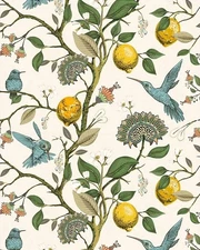 Bird Self Adhesive Wallpaper Fresh Lemon Tree Peel and Stick Wallpaper Removable