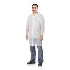 Disposable Lab Coats - White Large Adult Polypropylene 120 Pack