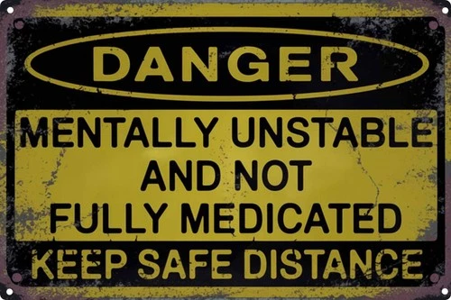 Vintage Tin Danger Sign Retro Metal Funny Signs for Garden, Home - Birthday Y...