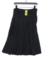 Farhi Women's Midi Skirt S Black 100% Cotton Midi Pleated