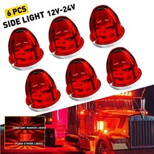 Truck Trailer Strobe 6x Red LED Watermelon Lights Side Marker Clearance Lamp