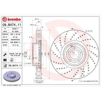 Brembo 2X Bremsscheibe Vorne Ø360 Mm Gelocht/Innenbel. FüR Mercedes-Benz SL