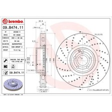 BREMBO 2x Bremsscheibe vorne Ø360 mm Gelocht/innenbel. für Mercedes-Benz SL