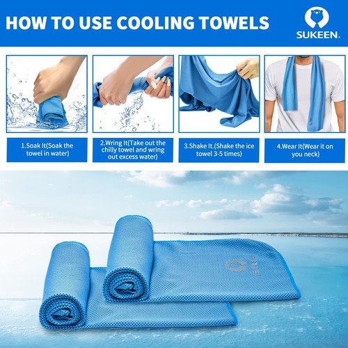 Sukeen Cooling Towel (40"x12") for Neck & Head - Soft Breathable Chilly Sweat... - Picture 4 of 9