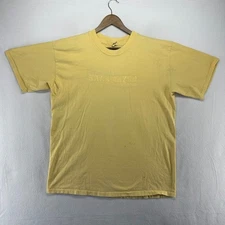 Vintage Kalamazoo College Shirt men's XL Yellow Embroidered Single Stitch USA 90