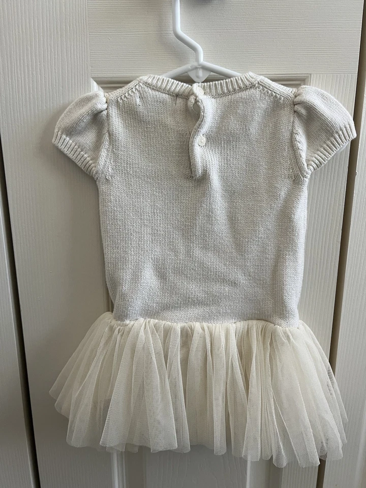 Vestido Suéter con Falda de Tul Bebé GAP Niñas 3-6 Mos Marfil Foto 4 de 4
