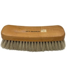 Vtg 100 Horsehair Shoe Boot Shine Soft Brush Wood Handle Leather Buffing 8" EUC