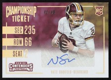 2016 Contenders Championship Rookie Ticket Auto Nate Sudfeld /49 Redskins
