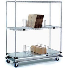 Nexel Open Sided Wire Exchange Truck 2 Wire 1 Galvanized Shelf 1000 Lb Cap