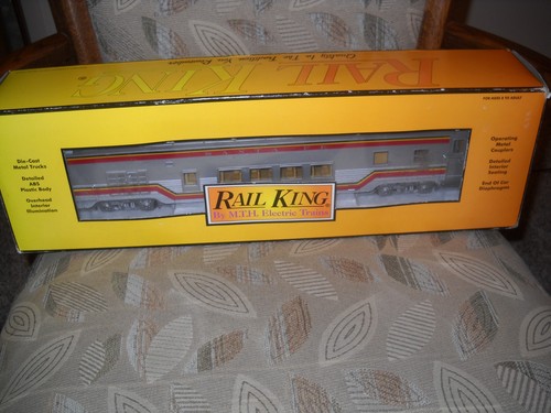😎RAIL KING de MTH-SANTA FE 60' AERODINÁMICO VISTA LARGA DOMO COCHE 30-6728😎 | Zustand: New