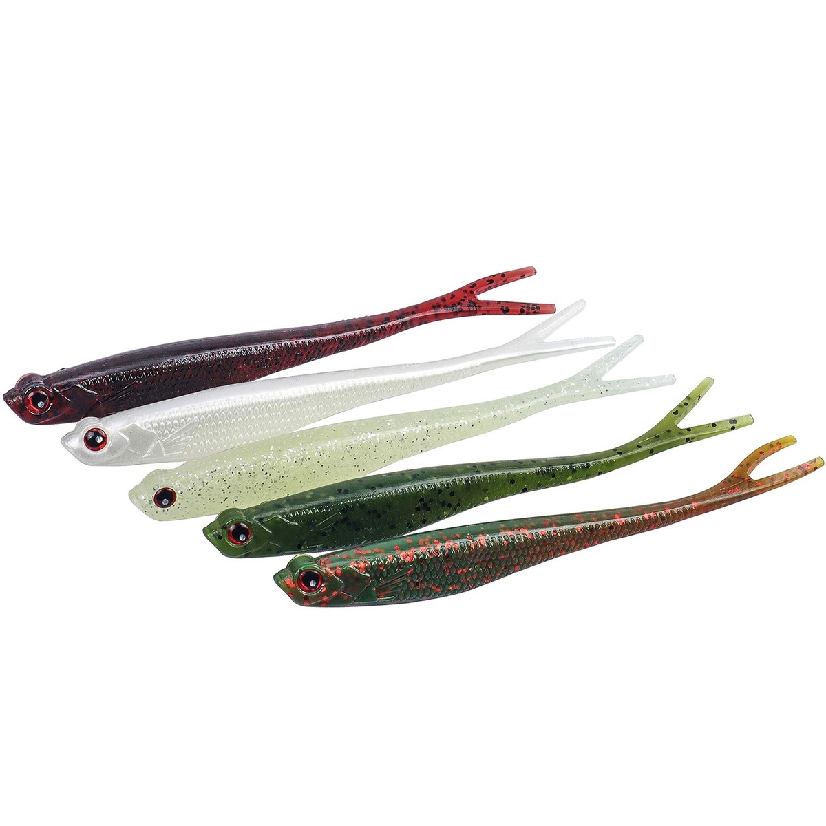 anchor box fishing Anchor Box - Soft Jerk Baits, Baitfish with 3D Lifelike Eyes Split Tail  Hook