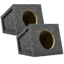 Set of Two 6.5" Wedge Speaker Boxes Enclosures 5/8" MDF Charcoal Carpet RI Audio