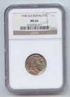 1938-D/S RPM Buffalo Nickel, NGC MS-65