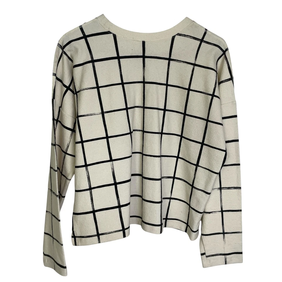 Make It Good Apparel Sudadera Pullover Natural Negro Rejilla Hecha a Mano Oregon EE. UU. Foto 2 de 4