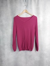 PINK JUMPER  FITS 12. 100% CASHMERE FUSCHIA PINK   V NECK VGC.